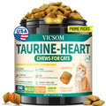 Taurine for Cats, CoQ10 for Cats, Heart Health Support for Adult & Senior Cats, 500 Crunchy Chews with Omega-3 & L-Carnitine, Cat Taurine Supplement for Eye & Muscle Support, Chicken Flavor