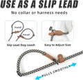 Mile High Life Hands Free Dog Leash, Crossbody Waist Leash with Genuine Leather Connection, Multifunctional Adjustable Slip Lead for Dog Walking Running (Black Khaki, 7FT)
