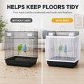 RAINFLOW 2 Pack Bird Cage Seed Catcher - Adjustable Bird Cage Skirt Cover with Breathable Mesh Netting, Universal Seed Catcher Net Cover Fit for Parrot Cage, Parakeet Cage, Large and Small Bird Cages