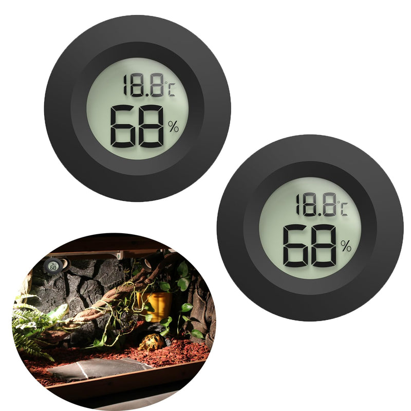 Reptile Tank Accessories, 2pcs Reptile Thermometer and Humidity Gauge, Bearded Dragon Tank Thermometer Humidity Gauge fo