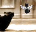 Velasyart Angel Rainbow Wing Memorial Gifts - Stained Glass Cat Suncatcher, Loss of Cat Sympathy Gift (Black)