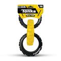 Tonka 3-Ring Tug Outdoor Dog Toy, 10.5 Inch Ring Dog Tug Toy for Medium and Large Breeds, Black/Yellow