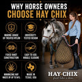 hay chix Half Bale Hay Net for Horses | 1 3/4" Holes, Turquoise Rope