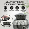 Pet Urns for Dogs Ashes – Medium Pet Cremation Urn with Paw Print, Holds Ashes Up to 55lbs, Elegant Slate Gray Memorial Urn for Dogs & Cats