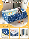 CHEERON Collapsible Dog Bathtub Non-Slip Pet Bath Tub Puppy Wash Shower