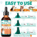Flea and Tick Prevention for Cat, Flea Drops with Vitamins Fish Oil 2 fl oz