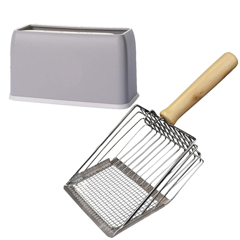 DUSTNIX Cat Litter Scoop, Premium Kitty Shovel with Hook and Hole, Metal Sifter Scooper Stainless Steel for Easy Cleaning, Durable and Heavy Duty, Odor-Free for Litter Box (Only Scoop)