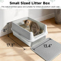 TENTIZON Stainless Steel Cat Litter Box for Kittens and Medium Cats, Open Top Metal Kitty Small Litter Box with High Sid