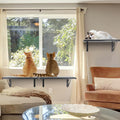 Cat Wall Shelves Set of 4, Purrfect Cat Furniture Set - 4 Piece Wooden Wall Shelves with Scratching Pad, Sleeping & Play