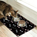 Patterned Cat & Dog Bowl Mat for Food and Water, 12"×20" Quick Dry Absorbent Pet Feeding Mat, Eco-Friendly Dog Placemat