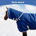 1200D Winter Waterproof Horse Trunout Blanket, 280g Warm Cotton Filling Liner with Turnout Neck Cover Detachable, Medium