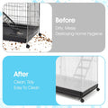 Bremorou Bird Cage Cover Bird Cage Seed Catcher White Adjustable Birds Cages Netting Seed Catcher for Birds Cages Seeds 
