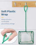 Pawfly Aquarium Fish Net with Braided Metal Handle Square Net with Soft Fine Mesh Sludge Food Residue Wastes Skimming Cl