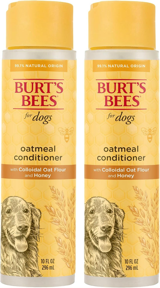 Burts Bees for Pets Oatmeal Dog Conditioner, Fragrance-Free, 10 Fl Oz, 2-Pk