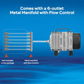 AquaMiracle Aquarium Air Pump Commercial Air Pump with Aluminum Housing, 600/1000/1200/1750GPH Fish Tank Bubbler Pond Ae
