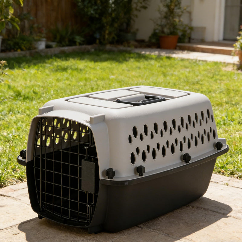 Easy Plastic Pet Crate, Lightweight Portable Carrier for Pets Up to 10 lbs, Sturdy for Car & Daily Use