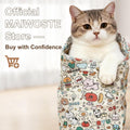 maiwoste 35.5" Extra Large Cat Grooming Wrap – Anti-Escape Cat Wrap for Cutting Nails, Brushing & Medication – Soft, Comfortable, Reusable, Self-Adhering, Holds Cats Up to 22lbs (Elephant Cat)