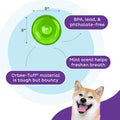 Outward Hound by Planet Dog Snoop Dog Toy – Treat‑Dispenser Puzzle Ball, Interactive Slow Feeder, Medium to Large Dogs, Bouncy & Mint-Infused, Blue, 5"