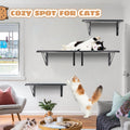 Cat Wall Shelves Set of 4, Purrfect Cat Furniture Set - 4 Piece Wooden Wall Shelves with Scratching Pad, Sleeping & Play