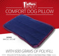 Jeffers Pet Comfort Dog Pillow, XL 36" x 48", Navy Blue – Machine Washable Dog Bed for House, Sofa, Crate & Travel – Pol