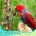 DBNESS Bird Toys for Parrot, Durable Stainless Steel Large Birds Chew Toy, Hanging Detachable Natural Hardwood Blocks fo