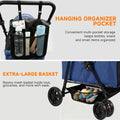Dog Stroller for Large & Medium Dogs (Up to 66 lbs), Pet Stroller for 2 Small Dogs with Adjustable Handle & Canopy, Sun 
