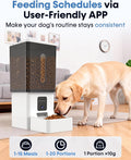12L Large Dog Automatic Feeder with HD 1080P Camera: 50 Cups/20-Day Food Capacity for Travel & Business Trips - Anti-Clog for 2-18mm Large Kibble