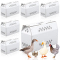 YooNotee 6 Pack Single Live Chicken Shipping Box, 17.7"L x 7.8"W x 11.8"H Cardboard Live Bird Carrier Box with Ventilation Holes Handle, Thickened Corrugated Paper for Poultry, Pets, Animals(White)