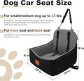 Dog Car Seat for Small Dogs,Pet Safety Travel Bed with 3Seatbelt-Black/Grey