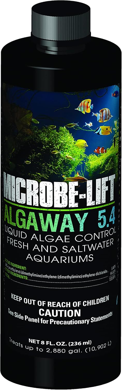 MICROBE-LIFT Algaway 5.4 Algae Remover for Aquariums, Algaecide for Freshwater and Saltwater Tanks, Aquarium Algae Contr