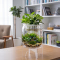 Thenshop 1.07 Gal Elliptical Cylinder Aquaponic Fish Tank Planter with Base