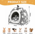 Rabbit Hideout Guinea Pig Hideout Bed Bunny Bed for Rabbit Guinea Pig Hiding Hut Small Animals Washable Winter Sleeping 