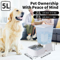 Meikuler Automatic Dog Cat Water Dispenser Large Capacity 5Lfor Cats and Medium and Large-Sized Dogs with Stainless Stee
