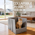 MEEXPAWS Travel Litter Box for Cats, XL Portable Litter Box Waterproof, High Sided Collapsible Foldable with Carry Bag, 24.4x16.5x15.7 inch Leakproof Easy Clean for Car Hotel Traveling Camping