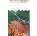 Bike Pet Basket, Wicker Bike Basket for Small Dogs Cats Pet Carrier Front Basket with Wire Mesh Cover and Lid, Wicker Bi