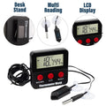 Digital Reptile Thermometer Hygrometer with 2 External Remote Probes