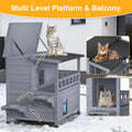 Wooden Heated Cat House for Outside for Stray Feral Cats