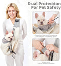 NATUYA Dog Sling Carrier for Small Dogs - Adjustable Padded Strap & Waterproof Lightweight Puppy Travel Bag with 3 Storage Pockets, White Grey