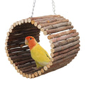 Bird Parrot Swing Toys, Hanging Bird Tree Caves, Natural Apple Wood Parrot Hammock, Bird Cage Accessories, Suitable for Little Bird Parakeets Cockatiels Lovebirds Hamster Rat (6.49" in Diameter)