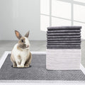 PINVNBY Rabbit Pee Pads,100 Pieces Disposable Cage Liners Black Carbon Super Absorbent Odor-Control,Bunny Potty Training