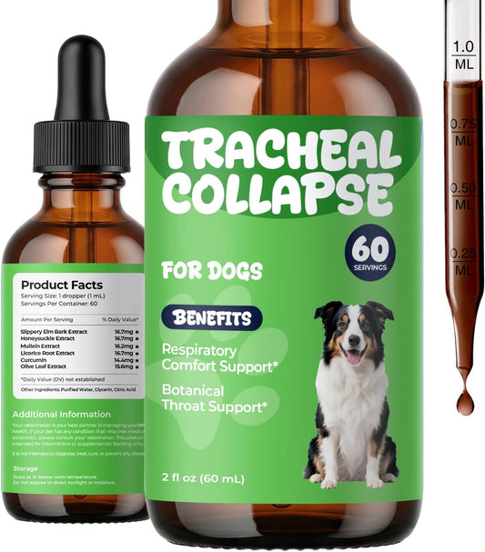 Dog Cough Relief, Collapsed Trachea Treatment for Dogs, Herbal Drops