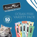 Fussie Cat, 0.5 Ounces Each, 50 Tubes, Ocean Fish Variety 10 Flavors