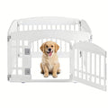 Simple Deluxe 24" 4-Panel Dog Playpen, Durable Pet Playpen with Secure Locking Door for Puppies & Small/Medium Dogs, Portable & Foldable Pet Fence, White