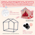 Jiupety Indoor Dog House with Frame,Cute Dog Tent Bed with Cover Cave