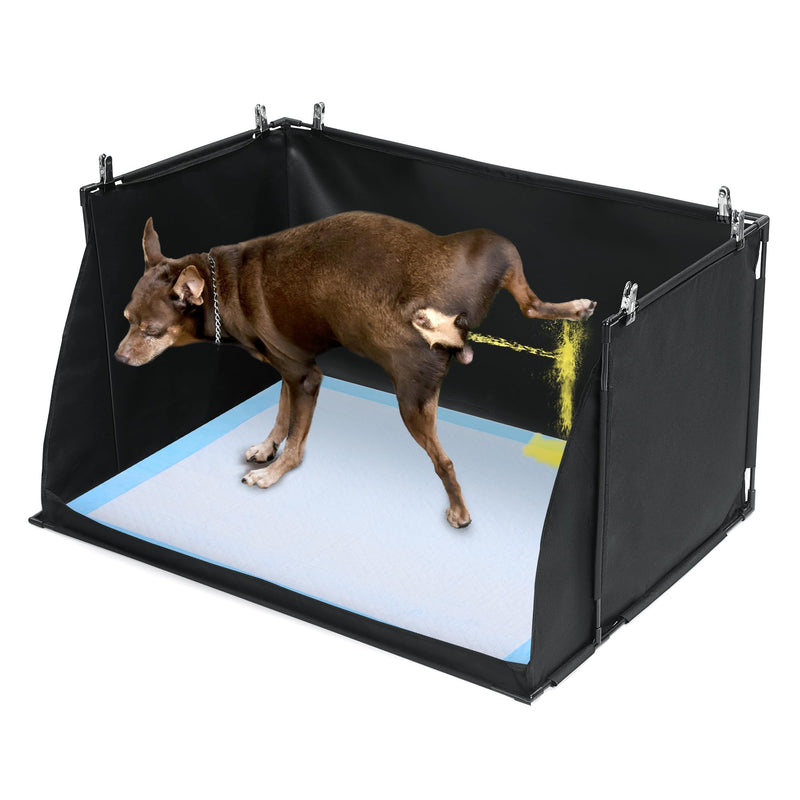 HOMBYS Dog Pee Pad Holder with High Walls, No-Spill Indoor Potty for Large Dogs, Foldable Puppy Litter Box, Patent Pending (33.8
