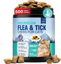 4-in-1 Oral Flea & Tick Treatment for Cats 500 Crunchy Creamy Chews Prevention Flea Immune Gut Skin & Coat Support Guard