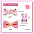 Mruq Pet 20Pcs Light Pink Small Dog Hair Bows with Rubber Bands, Handmade Puppy Grooming Bows Flower Ball Bowknot Top Knot Hair Accessories for Yorkie & Small Dogs
