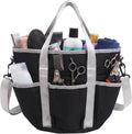 Horse Grooming Tote Bag with 6 Pockets & Drawstring Closure, Portable Grooming Bag for Horses, Waterproof Tack Bag with 