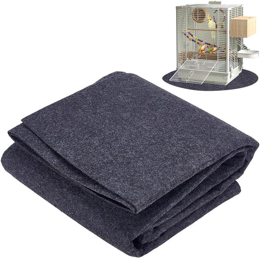 OLYCRAFT 50x47.6 Inch Large Felt Bird Cage Mat 2mm Thick Absorbent Felt Surface with Non-Slip Backing Durable Under Cage
