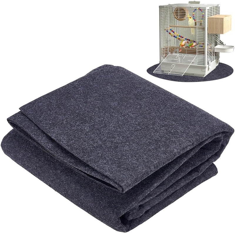 OLYCRAFT 50x47.6 Inch Large Felt Bird Cage Mat 2mm Thick Absorbent Felt Surface with Non-Slip Backing Durable Under Cage